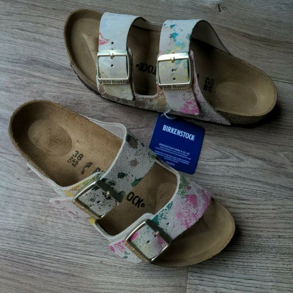 Birkenstock Arizona Flower Crush Suede Sandals - Picture 9 of 12
